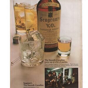 Seagram's VO Canadian Whisky Magazine Advertisement Vintage Liquor Smooth Party